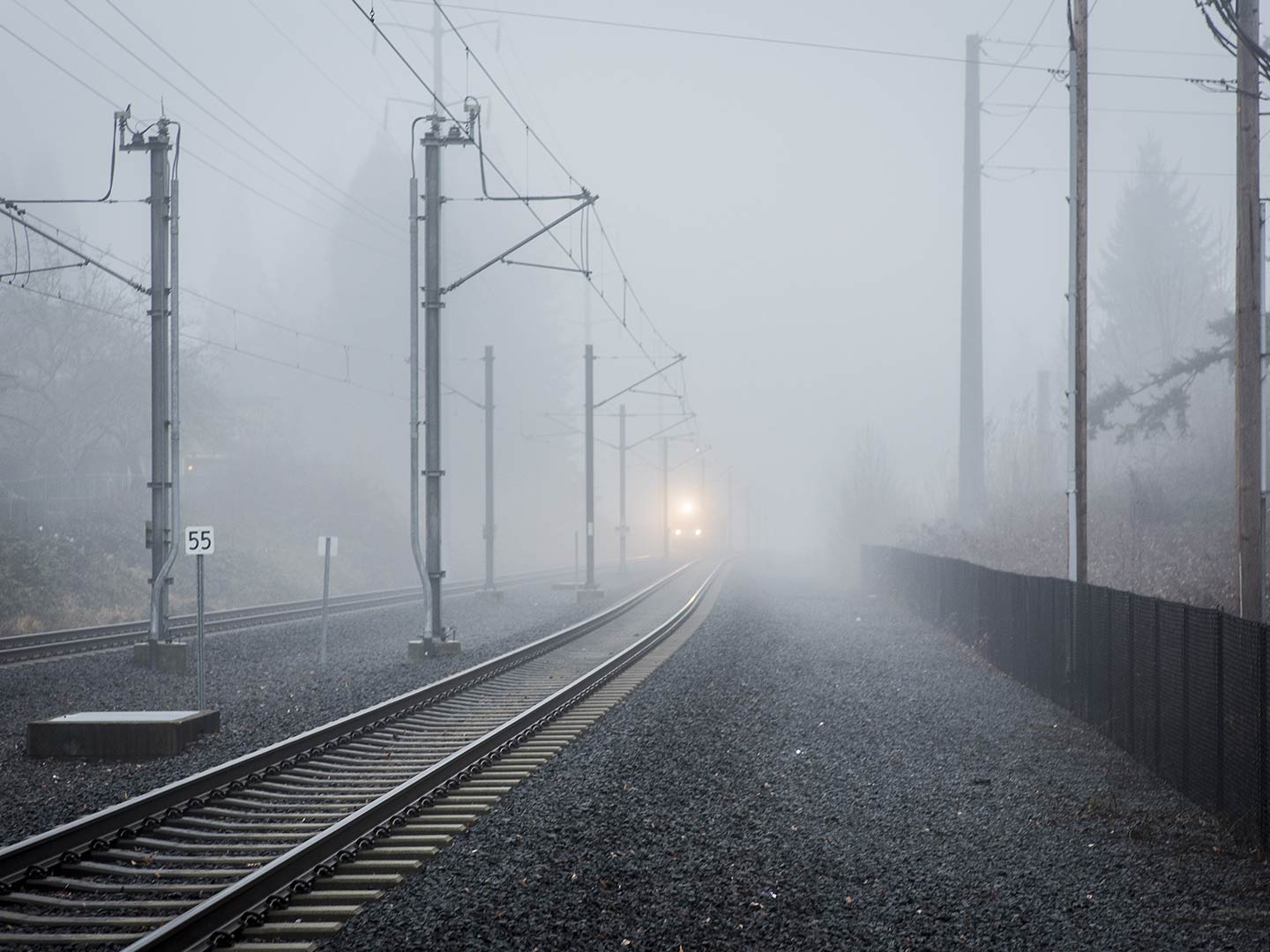 Trimet Max Train in Fog